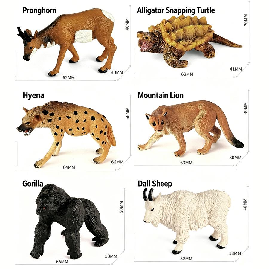 "1-9 inch Plastic Animal & Dinosaur Model Toy Set"
