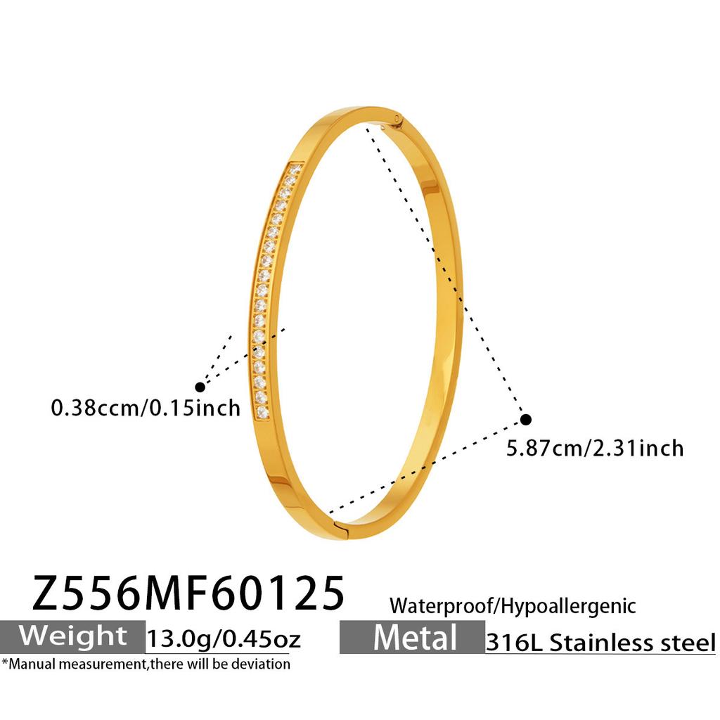 Light Luxury, High-end, Niche Geometric Fashion Zircon Bracelet, Stainless Steel Women's Bracelet Combination