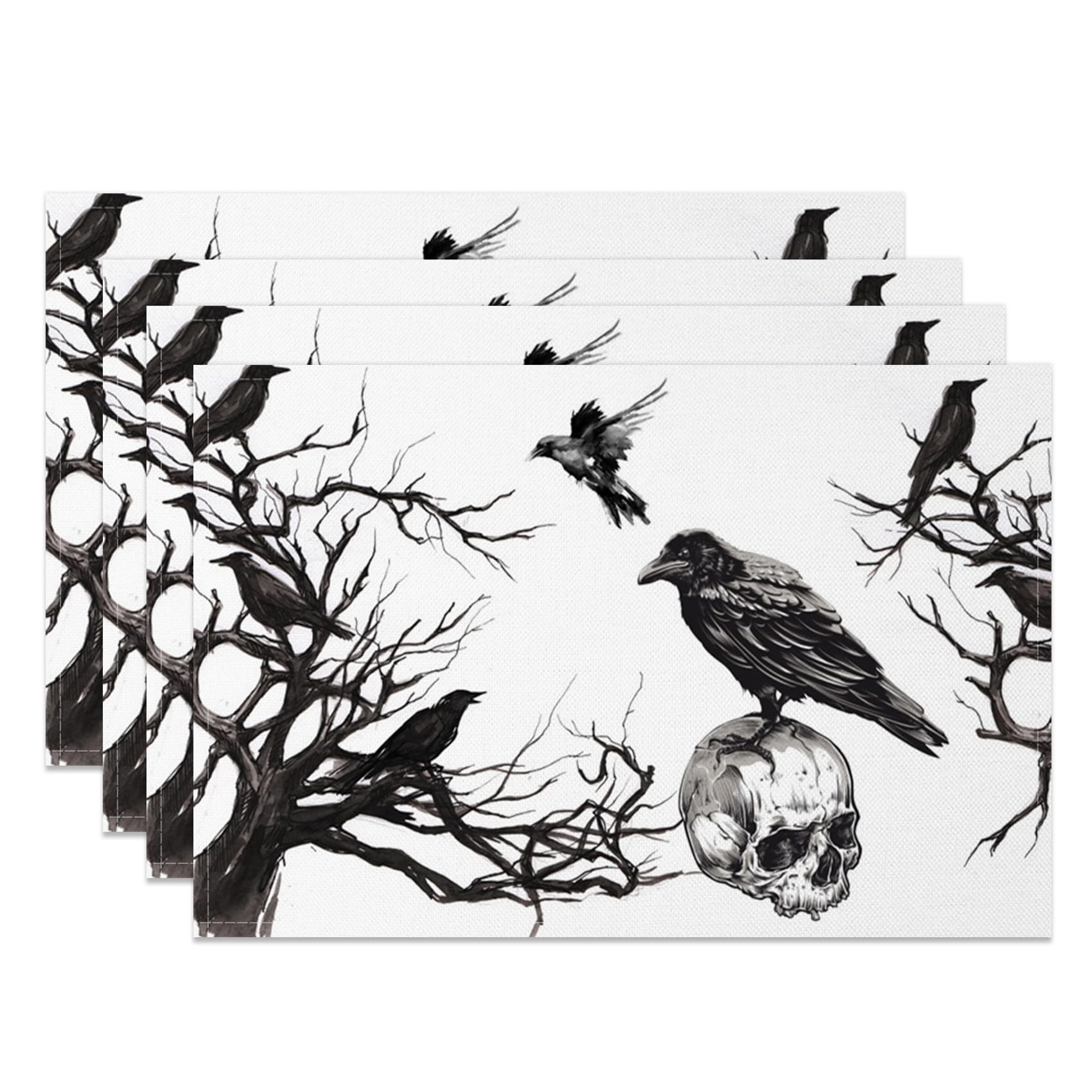 

Halloween Red Creepy Placemats Set of 4 Dripping Blood Printed Table Mats Waterproof Oil Proof Place Mats 12x18 Inch for Party Kitchen Dining Decorati 4Pcs