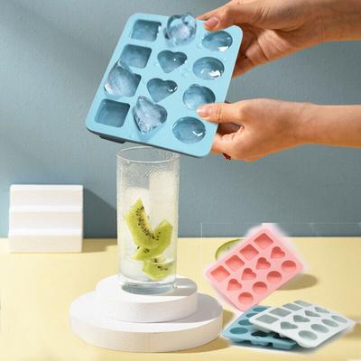 Three In One Ice Tray  Reusable Food-Grade Silicone Square Ice  Maker 