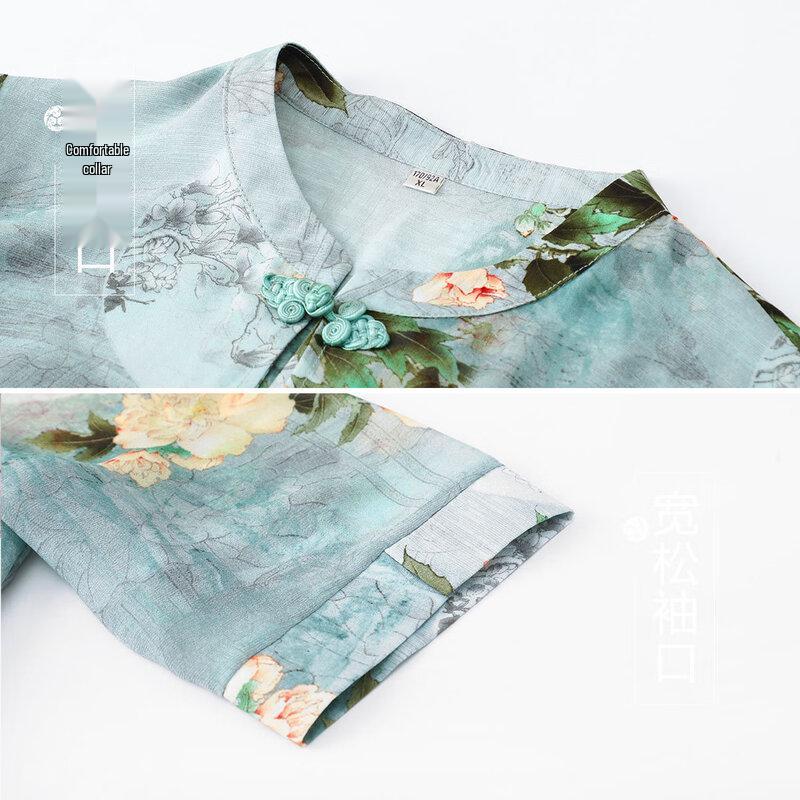 Petite Stylish Breathable Shirt Set for Middle-aged Women