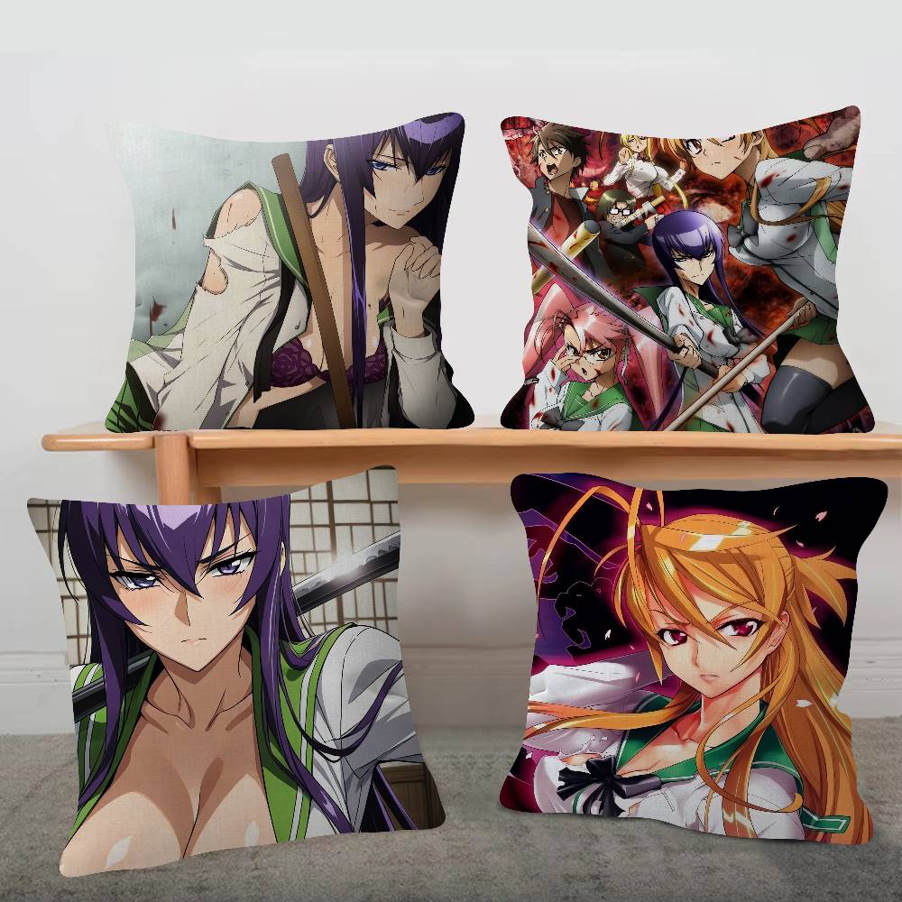 Anime HIGHSCHOOL OF THE DEAD Cute Cartoon L Game Cushion Cover Pillowcase Upholstery Sofa Throw Pillow Home Decor Pillowcas