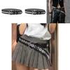 Retro Doppelzahn Metallgürtel mit perforiertem Muster für Streetstyle-Look