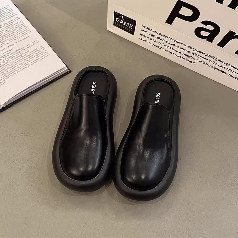 

Туфли-полусапожки на толстой подошве, женская новая ленивая обувь на весну и осень 39 чёрный