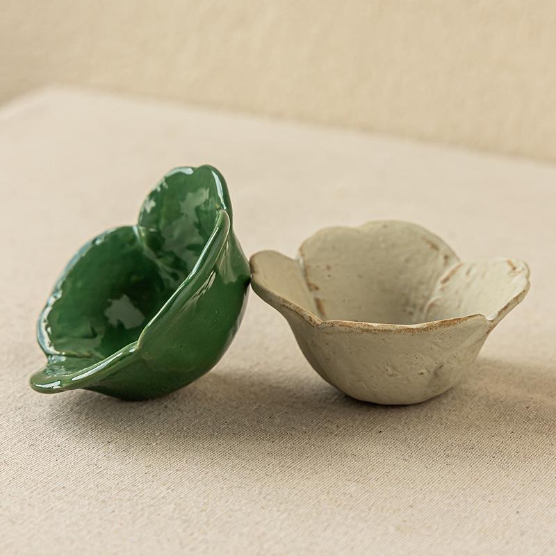 Vintage Aesthetic Ceramic Condiment Dish - Elegant Dipping Sauce Bowl for Home & Restaurant Use