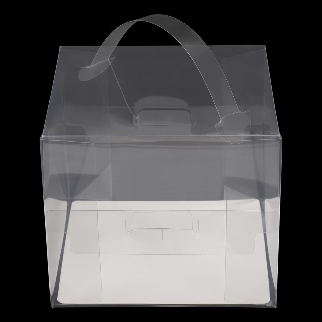 50Pcs Disposable Clear Cake Boxes with Lids, 6x6inch Food-Grade PET Plastic Bakery Packaging for Cake Cookie Pastry
