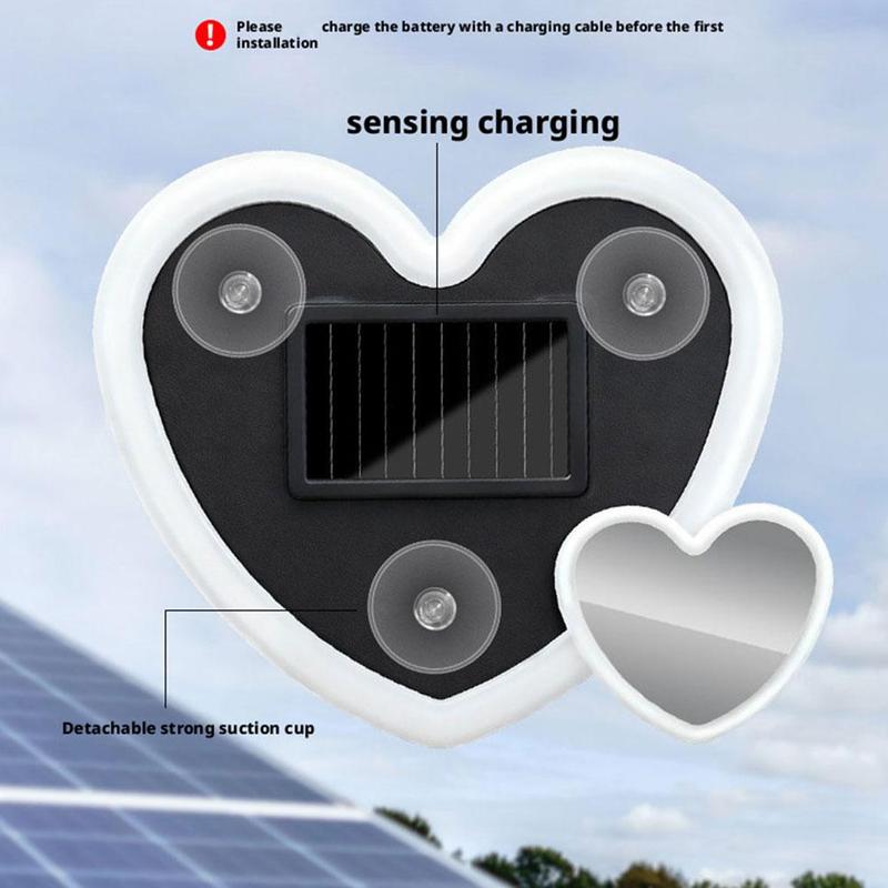 New Car Solar Triangle Window Heart-shaped Light Suction Cup LED Ambient Light Wiring Free Atmosphere Neon Light Interior Parts