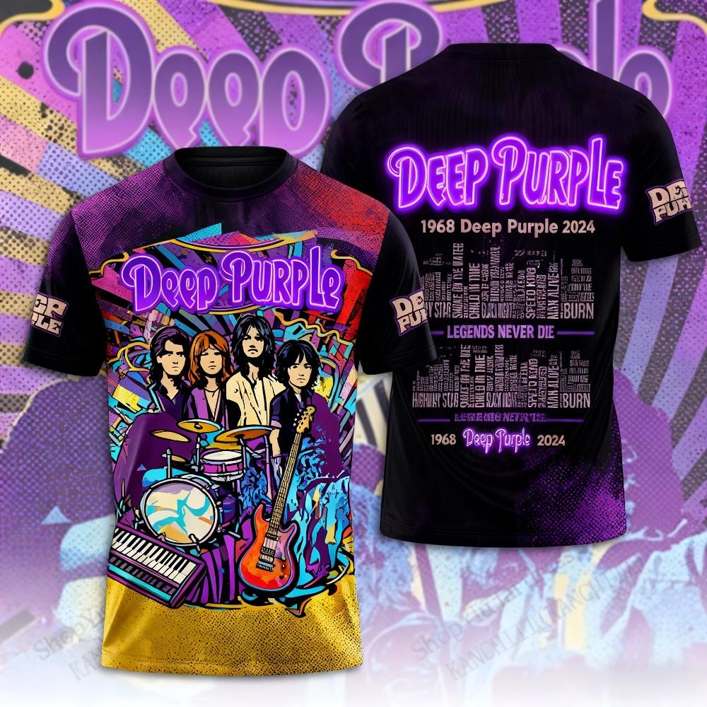 Rock Deep Purple Band T-Shirts 3D Print Men Women Short Sleeve Round Neck T Shirt Oversized Tees Hip Hop Tops Unisex Clothing