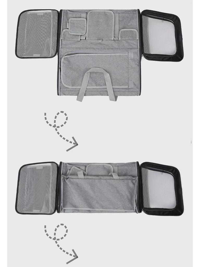 Foldable Pet Trolley: Breathable Cat & Dog Carrier