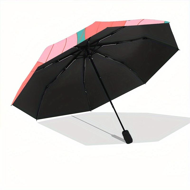 1pc Abstract Pattern Automatic Open/close, All-Season Portable Folding Umbrella, Travel, Everyday, Formal Events - Compact Luxury Parasol, Outdoor Acc