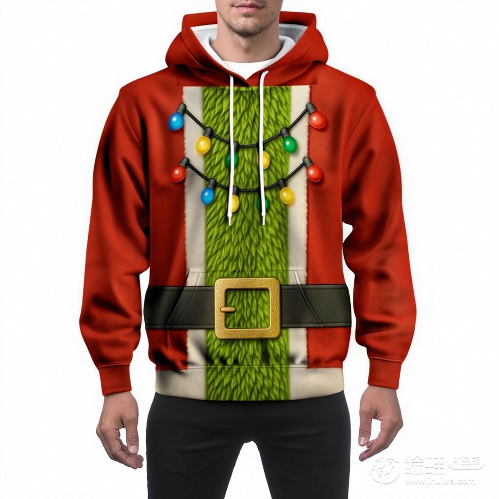 Sweat-shirt à capuche à manches longues imprimé Noël personnalisé et créatif pour hommes et femmes, Vêtements de Noël tendance pour hommes, Haut de sport décontracté