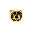 European & American Retro Signet Ring: Multi-Color Six-Pointed Star Men's Stainless Steel Jewelry.