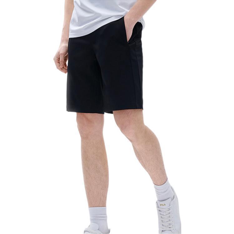 Fila Solid Color Knitted Casual Breathable Five-Point Shorts Men Shorts Black F11M227603FBK