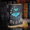 Luna Moth Leather Book of Shadows | Chakra Spell Journal | Leather Witchcraft Grimoire | Witchy Gift | Handmade notebook