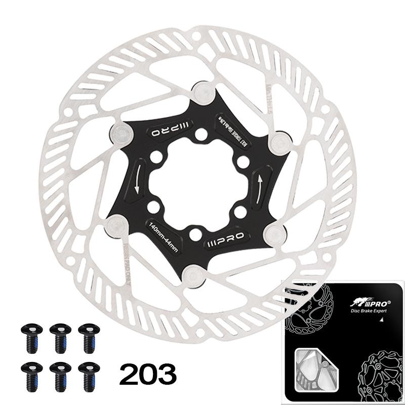 IIIPRO Tarcza Hamulcowa Rotor Rowerowy 140/160/180/203MM Tarcza Hamulcowa Roweru Szosowego Odprowadzanie Ciepła 6 Śrub Pływający Rotor Rowerowy