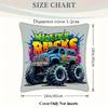 Vibrant Monster Truck With Colorful Splashes Surrounding It, Single-Sided Print, No Pillow Insert,Short Plush Cushion Cover,