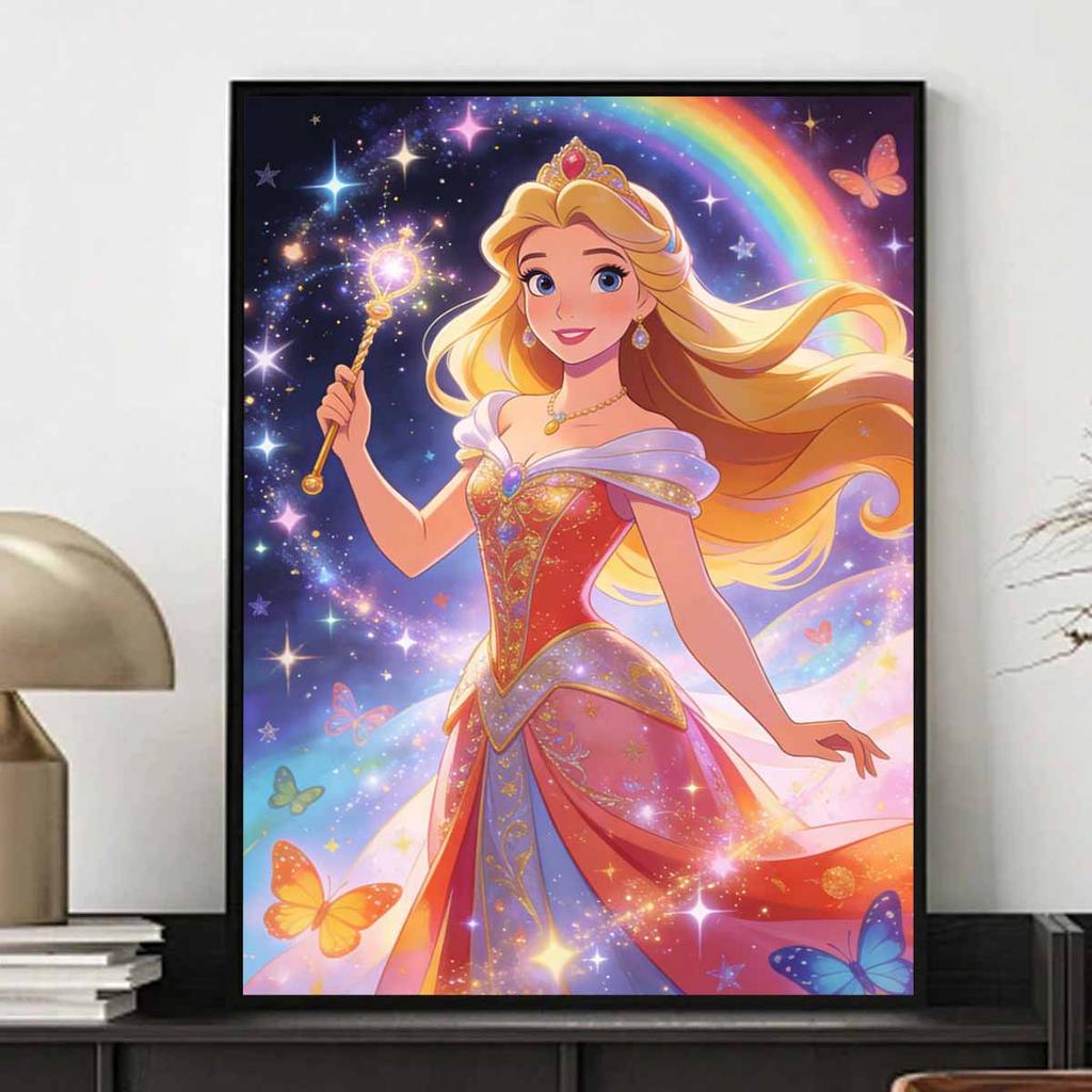 Disney Themed Diamond Painting Kit Princess Aura Handmade Diy Home Decoration for Beginners and Craft Lovers