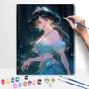 Disney Jasmine Oil Painting Kit Canvas DIY Home Decor Gift Enchanting Princess Artwork 128 Chars