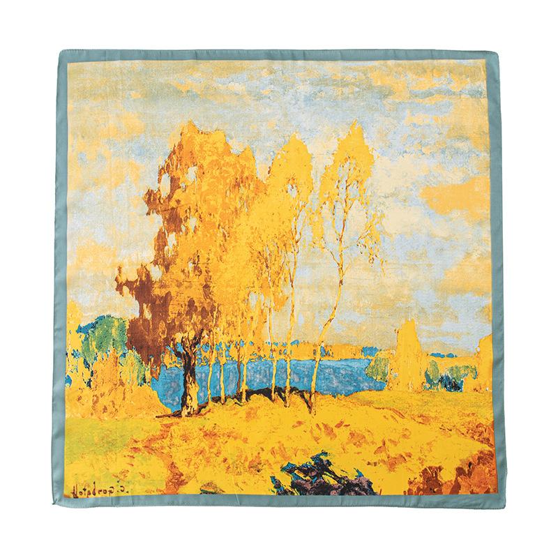 

Деревенский цветочный квадратный шарф, весенний профессиональный наряд, натуральный сладкий принтованный шелковый шарф 70*70