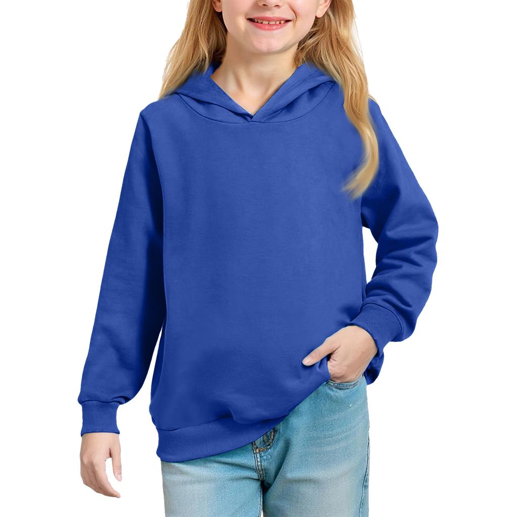 Big Kids' Solid Hoodie - Unisex Pullover Sweatshirt