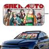 S-Sakamoto Days Anime Car SunShade Windshield Foldable Three-layer Insulation Sunshade By Suction Cup Blocks UV Rays Sun