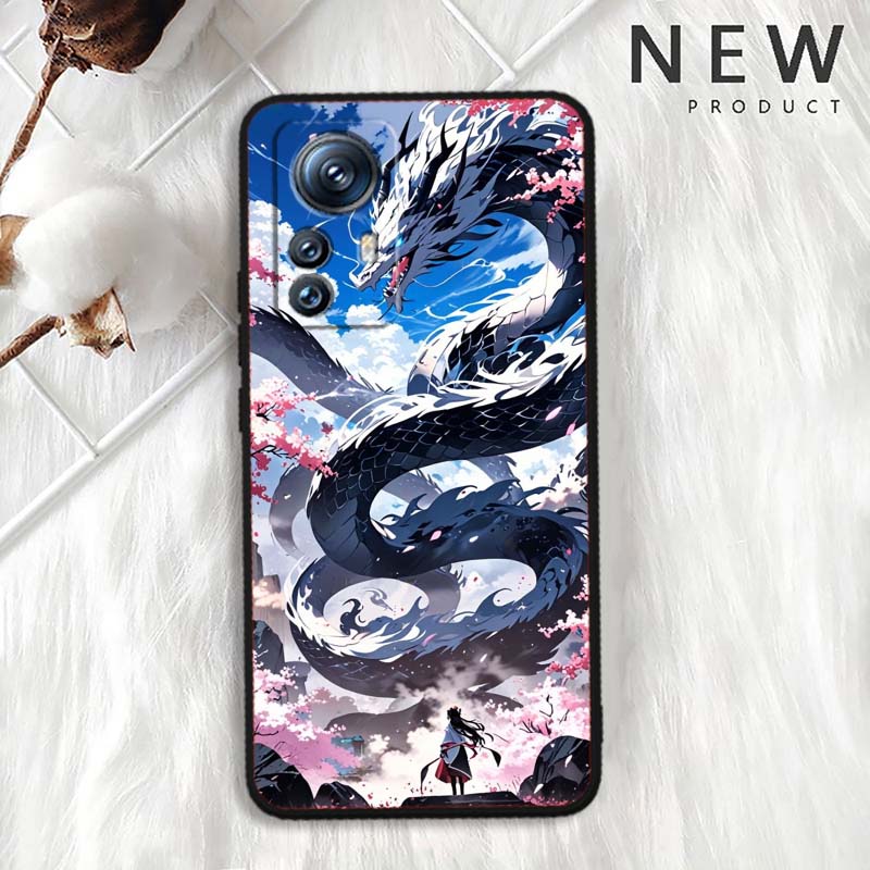Anime Dragon Design For Xiaomi Mi 15 14 13 13T 12 12T 12S 11 11i 11T Pro Ultra Lite 5G Black Soft Phone Case