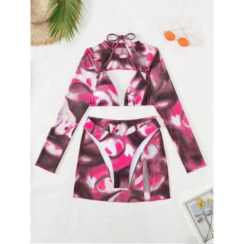 New bikin bikini tie-dye four-piece split swimsuit for women