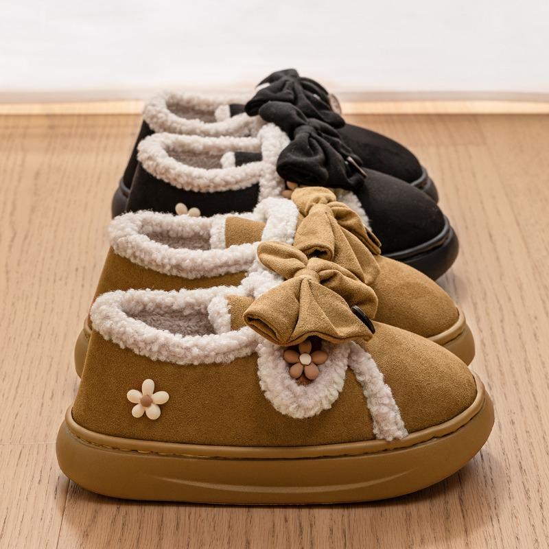 Maternity Cotton Slippers Women's Autumn and Winter New Thick-soled Non-slip Warm and Velvet Confinement Cotton Shoes To Wear Outside In Winter