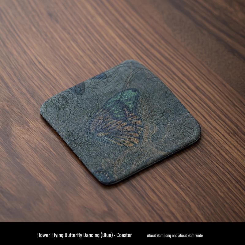 Chinese Style Double-sided Waterproof Silk Coaster - Heat Insulation Pad for Tea Ceremony & Home