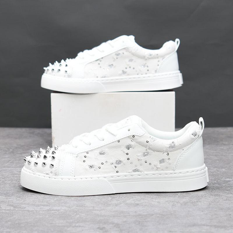 22 Summer New Breathable Willow-bound Diamond-encrusted Board Shoes Soft-soled Couple Casual Shoes Low-top Canvas Shoes