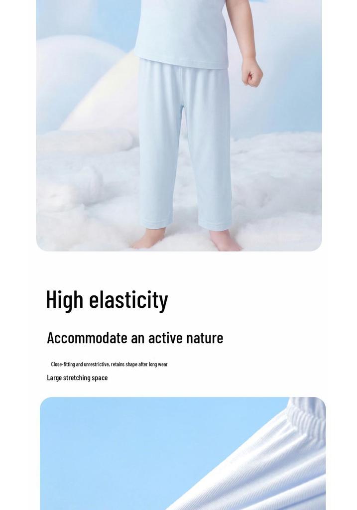 2022 Children's Eucalyptus Home Wear Set: Boys' & Girls' Short Sleeve Base Layer Pajamas