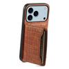 For iPhone 17 Pro Case Card Holder Kickstand Crocodile Texture Leather Back Phone Cover