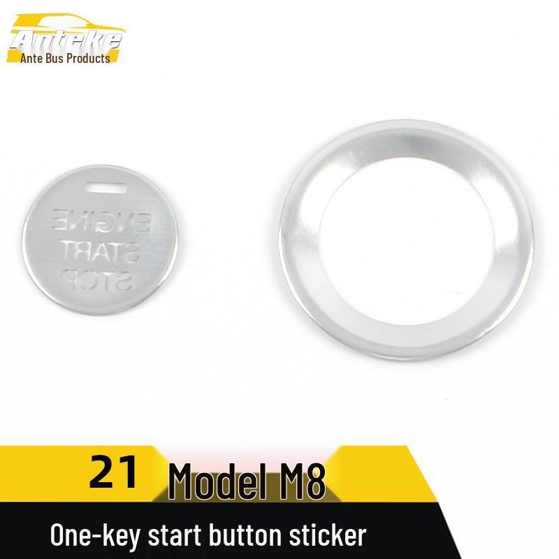 M8 One-Key Start Button Aluminum Alloy Sticker - Car Accessory