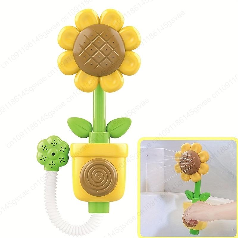 

[Fun Sunflower Toy] Fun Sunflower Sprinkler Shower Toy | Colorful Flower Design, Twistable Features, Durable Plastic
