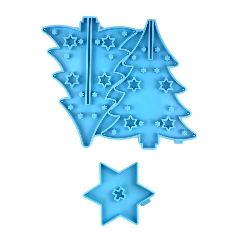Christmas Tree Resin Silicone Mold Christmas Ornaments Epoxy Resin Mold for Casting Home Decorations Christmas Supplies