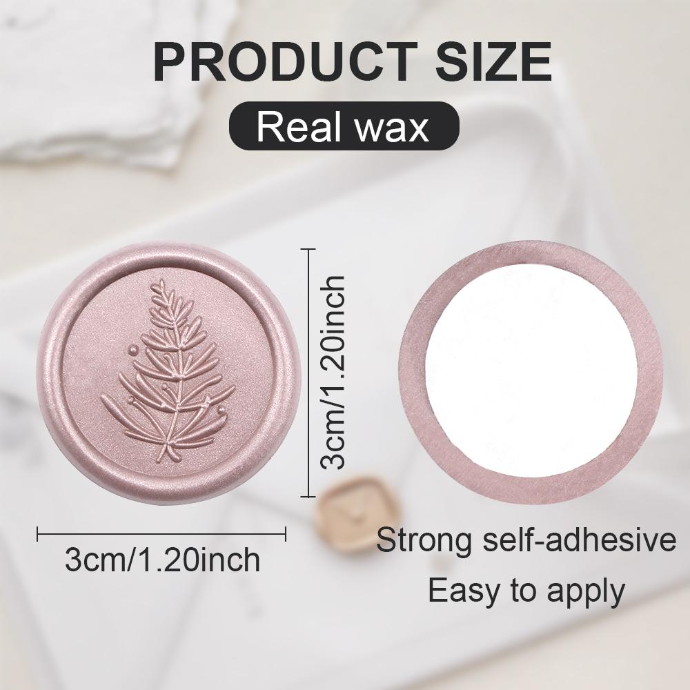 10Pcs Rosemary Wax Seal Stickers, Rose Gold Handmade Envelope Seals Self Adhesive Wax Stickers for Wedding Party Invitations