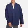 Nike Yoga Solid Loose Button Long Sleeve Jacket Men Jackets Dark-Navy Iron-Gray DQ6694-410
