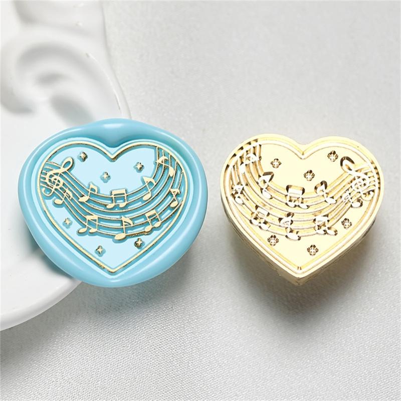 Heart Series Sealing Wax Stamp Head Heart Shaped Wax Seal Stamp for Envelopes Wedding Invitation Decorations Brass