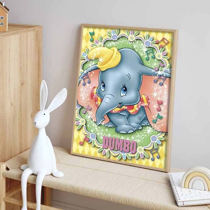 Disney Cartoon Diamond Painting Dumbo Retro Circus Style Healing Illustration 5D DIY Art Cross Stitch Kit Mosaic Embroidery Home Decoration Gift