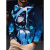 Herren Langarm-T-Shirt mit 3D-Streifendruck, bequem, atmungsaktiv und vielseitiges Herren-Oberteil