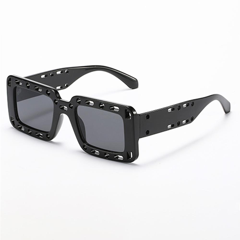 Hip Hop Square Sunglasses for Men and Women Fashion Loophole Style Shades Eyewear Trendy Square Glasses