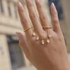Yori Stainless Steel Shiny Cubic Zirconia Drop Tassels Fascinating Rings  for Women Trendy 18K PVD Plated Jewelry Waterproof