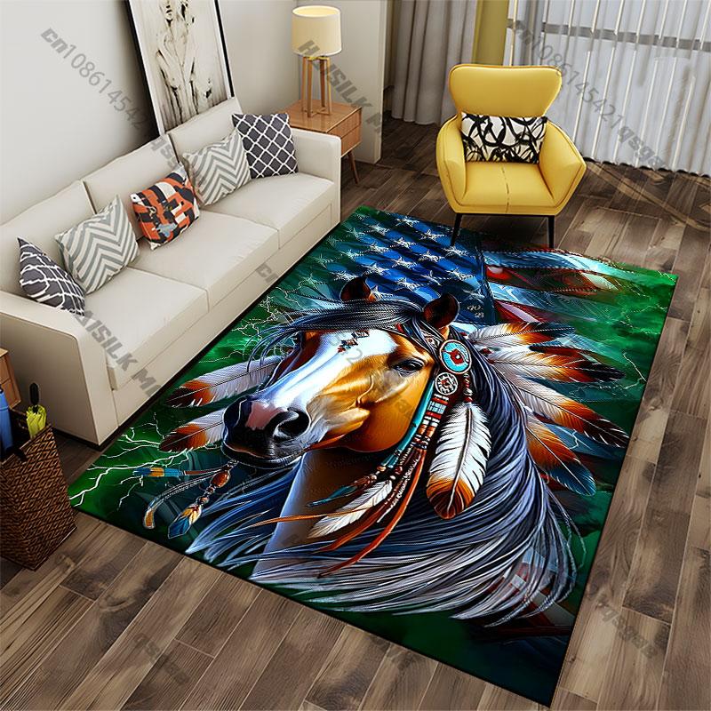 Horse Spirit Pride and Strength Carpet Yoga Living Room Room Decor Children's Crawling Mat Doormat Area Rug Games Mat