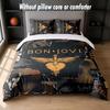 Set Biancheria da Letto Design Bon Jovi 1 Copripiumino + 2 Federe Morbido Traspirante Biancheria da Letto per la Casa