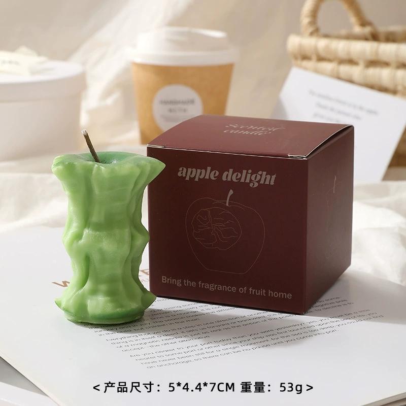 1Pc Apple Shaped Scented CandleSoy Wax Fruit Candle Ornament, Festive Gift Idea for Bedroom Home Decor & Holiday Gifting