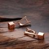 Fashion Glossy Dangle Earrings For Women  Rose Gold Color Simple Square Pendant Accessories Daily Fine Jewelry