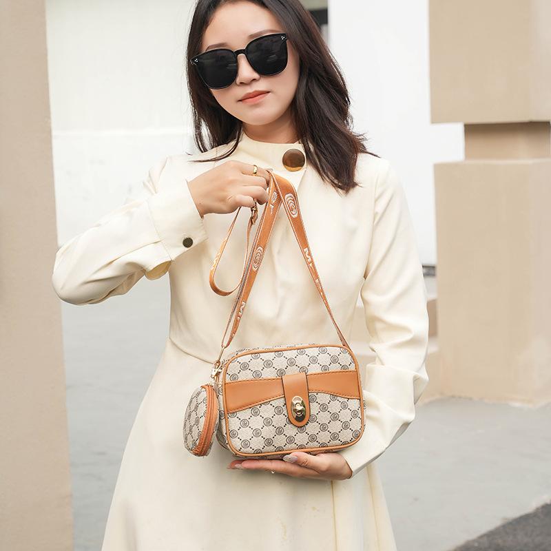 Spring and Summer Trendy Printed Retro Middle-aged Mom Bag, Single-shoulder Crossbody Bag, Women's Bag