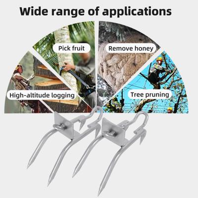 1 Set Tree Climbing Spikes Tree-Climbing Anti-Slip Cat Claw Shoes with Adjustable Straps Portable Tree Climbing Tool for Fruit Picking