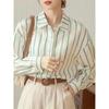 Fashion Luxury Women's Shirts Tops Texture Striped Print Women's Shirts Spring New Long Sleeve Women Business Office Shirt