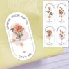 Pack of 100 Flower Oval Sealing Stickers for Gift Boxes, Decorative Labels, Packaging, and Baking.